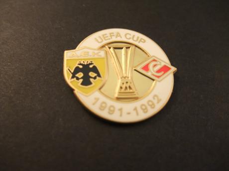 UEFA Cup voetbal 1992 AEK Athene- Spartak Moscow